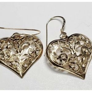 Genuine Silver Heart Shaped Earrings